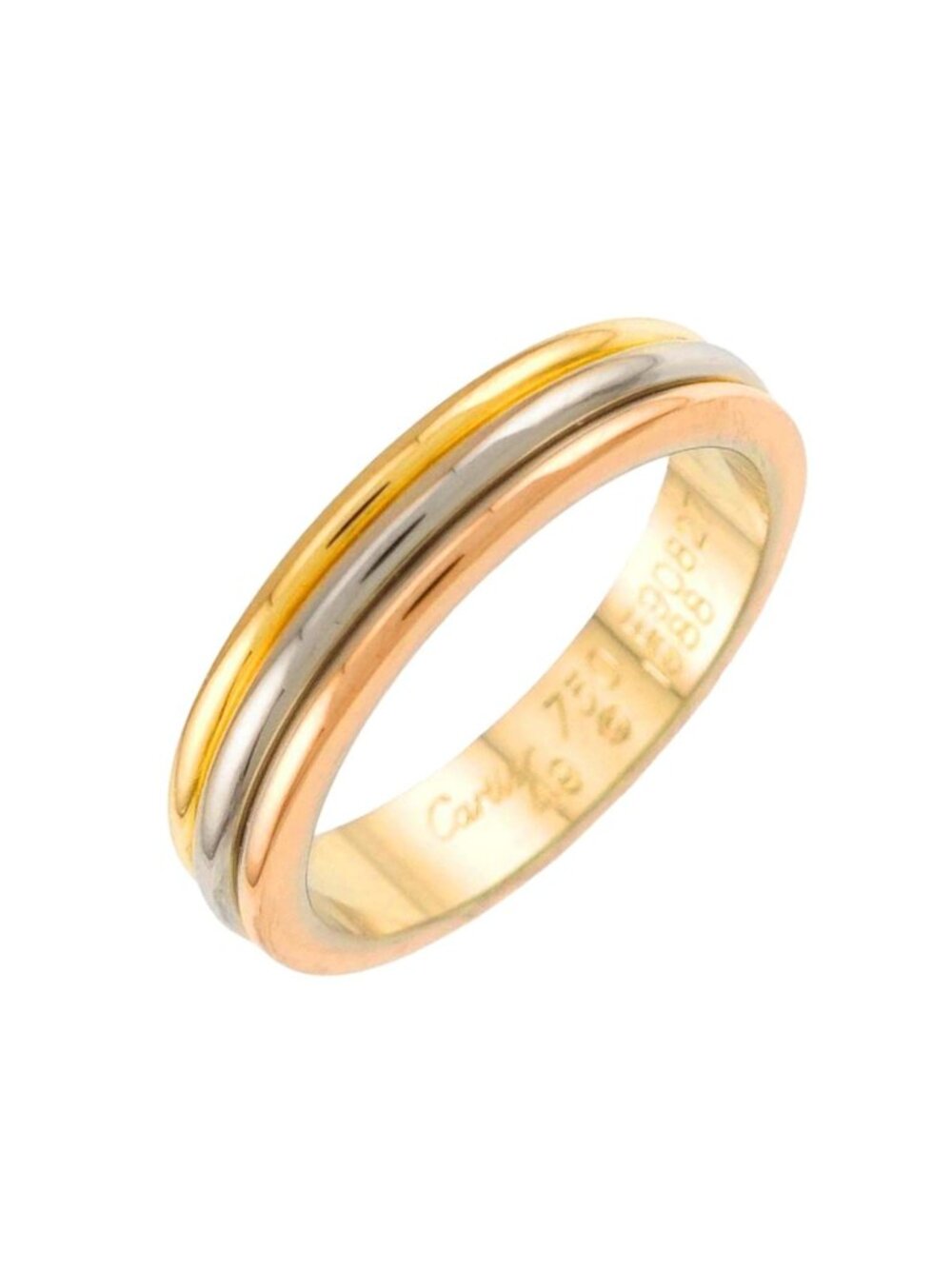 Cartier Vendome 49 Ring 18k Yellow Gold WG PG Three 750